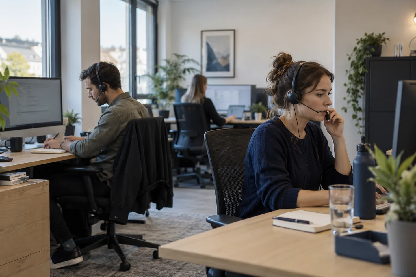 Symbolbild eines Teams bei der Telefonakquise